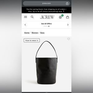 NWT J Crew Berkeley 100% Leather Bucket Bag